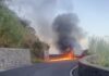 Fiamme sulla strada del Ciglio, bruciato il furgone diretto alla distribuzione
